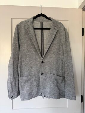 Faherty Inlet Knit Blazer Mens Medium Gray Organic Cotton Casual Sport Coat